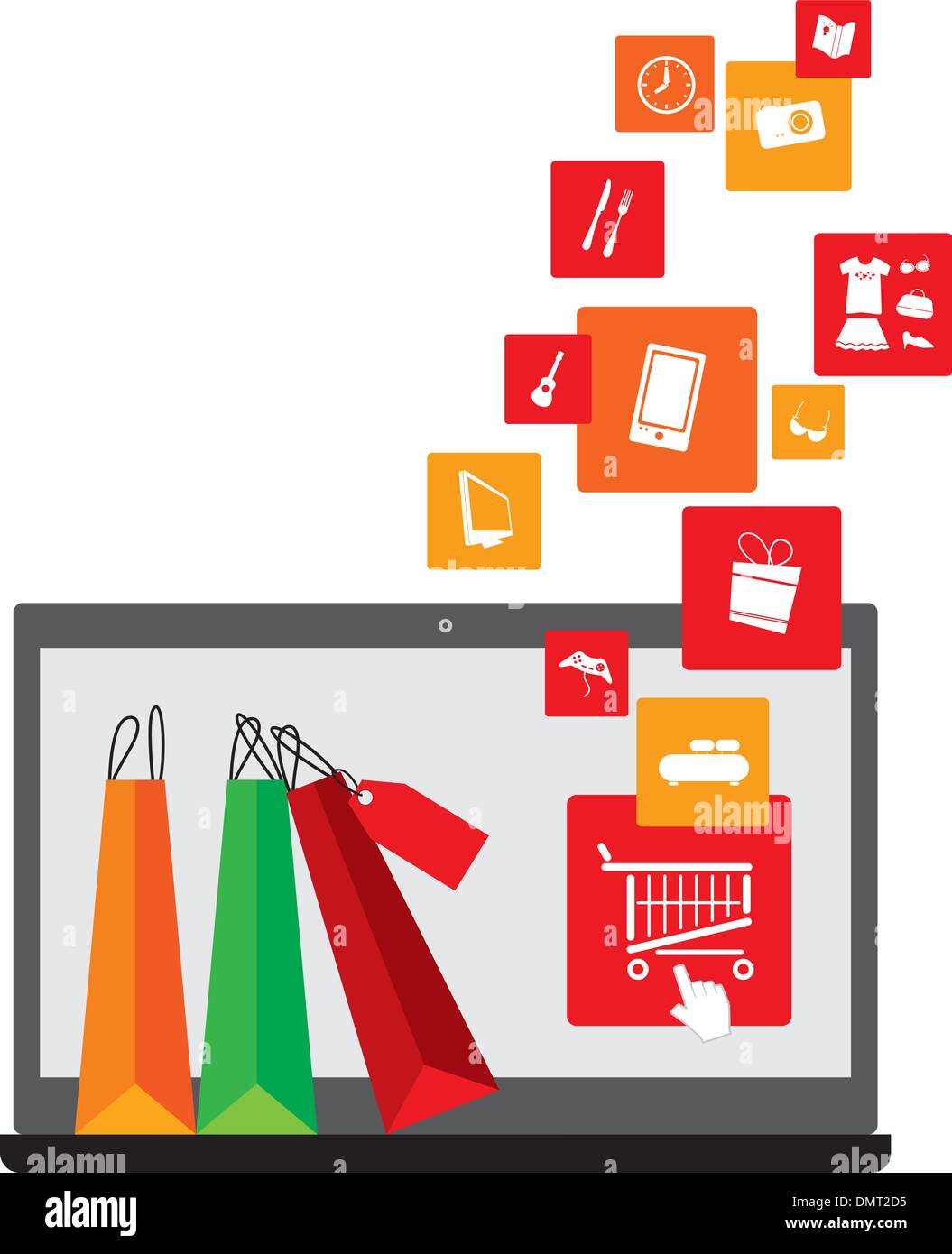 Monitor computer with shopping bag hi-res stock photography and images ...