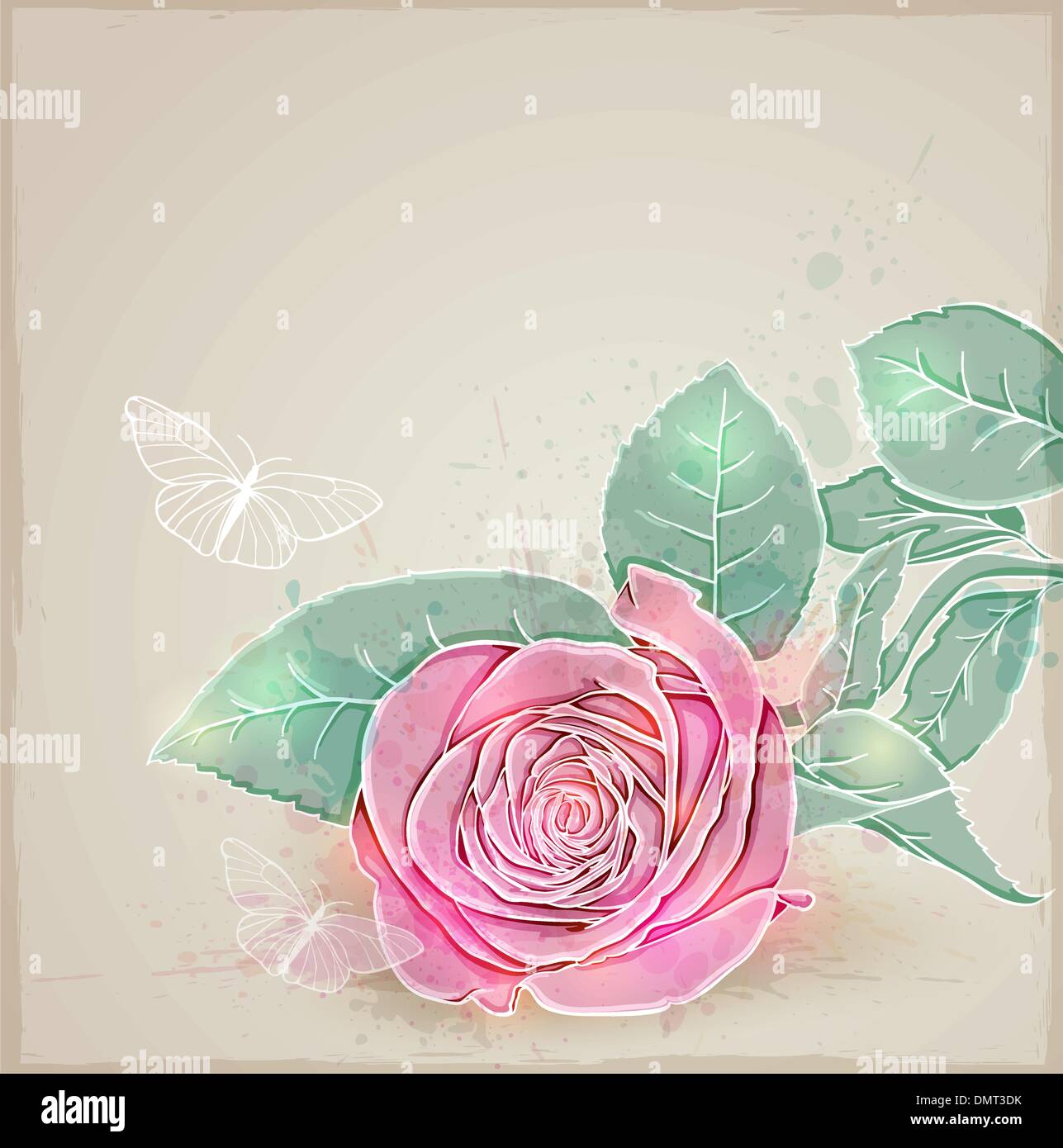 Pink rose plant Stock Vector Images - Alamy