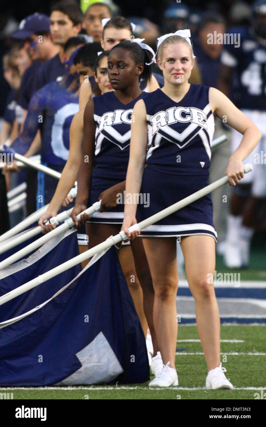 Rice cheerleader at Rice Stadium in Houston Texas where the Tulsa ...