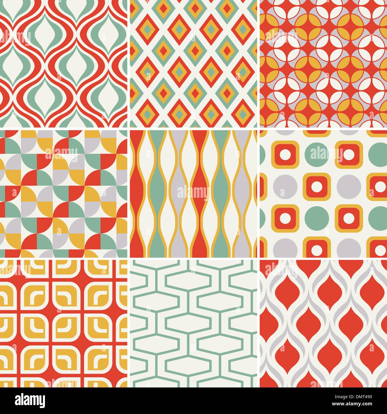 retro seamless abstract geometric pattern Stock Vector