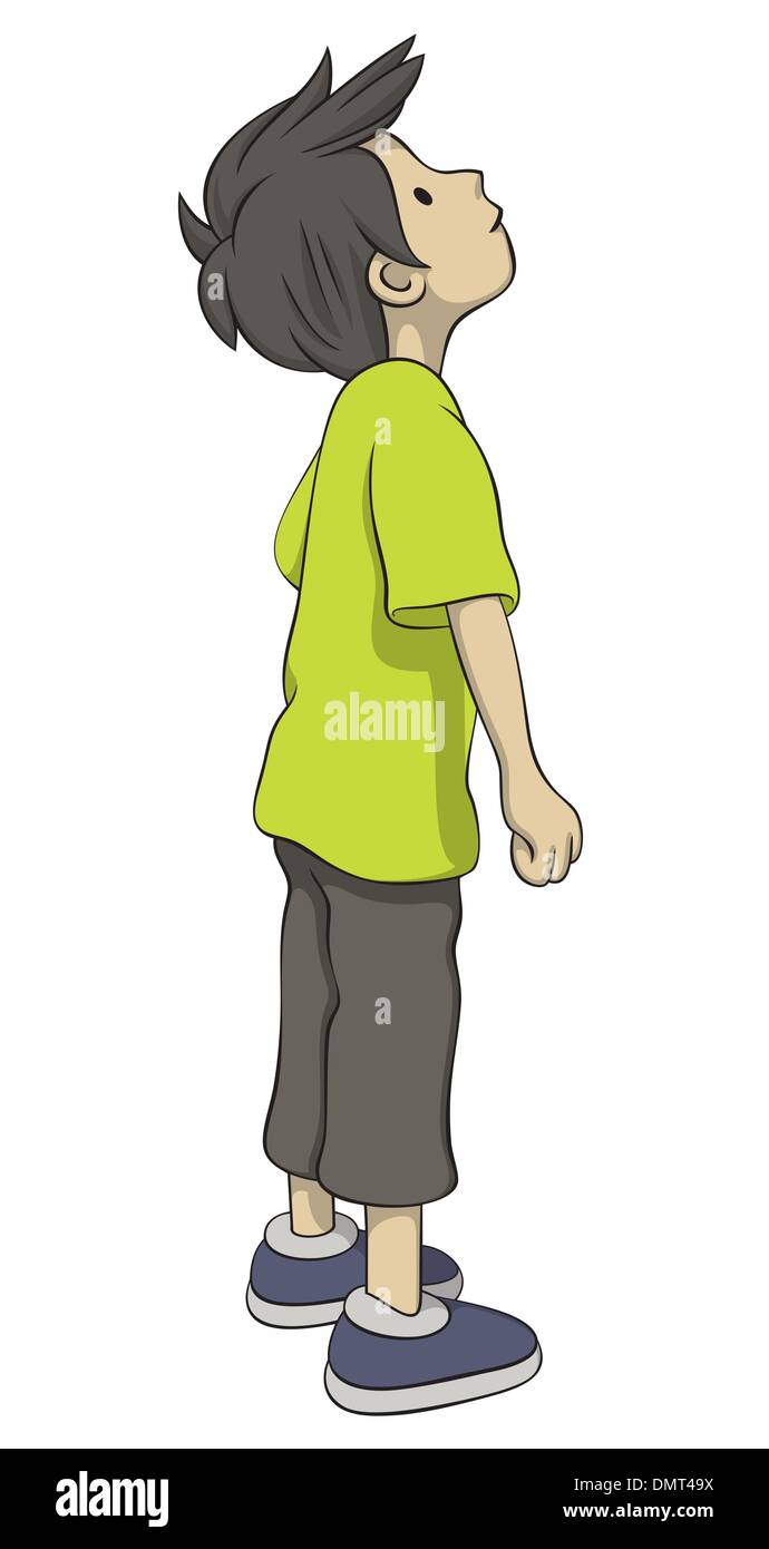 Person Looking Up Cartoon