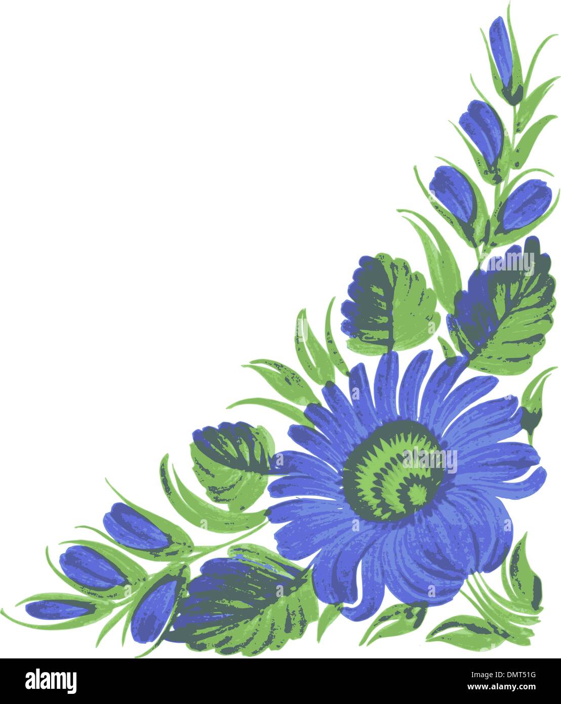 Watercolor blue flower Stock Vector Images - Alamy