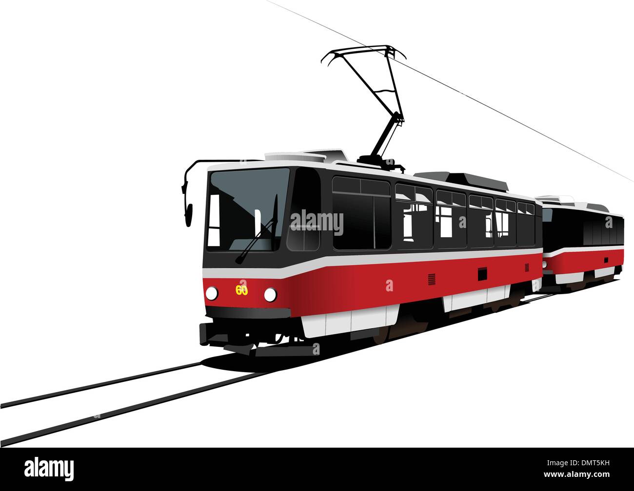 City transport. Tram. Vector illustration Stock Vector