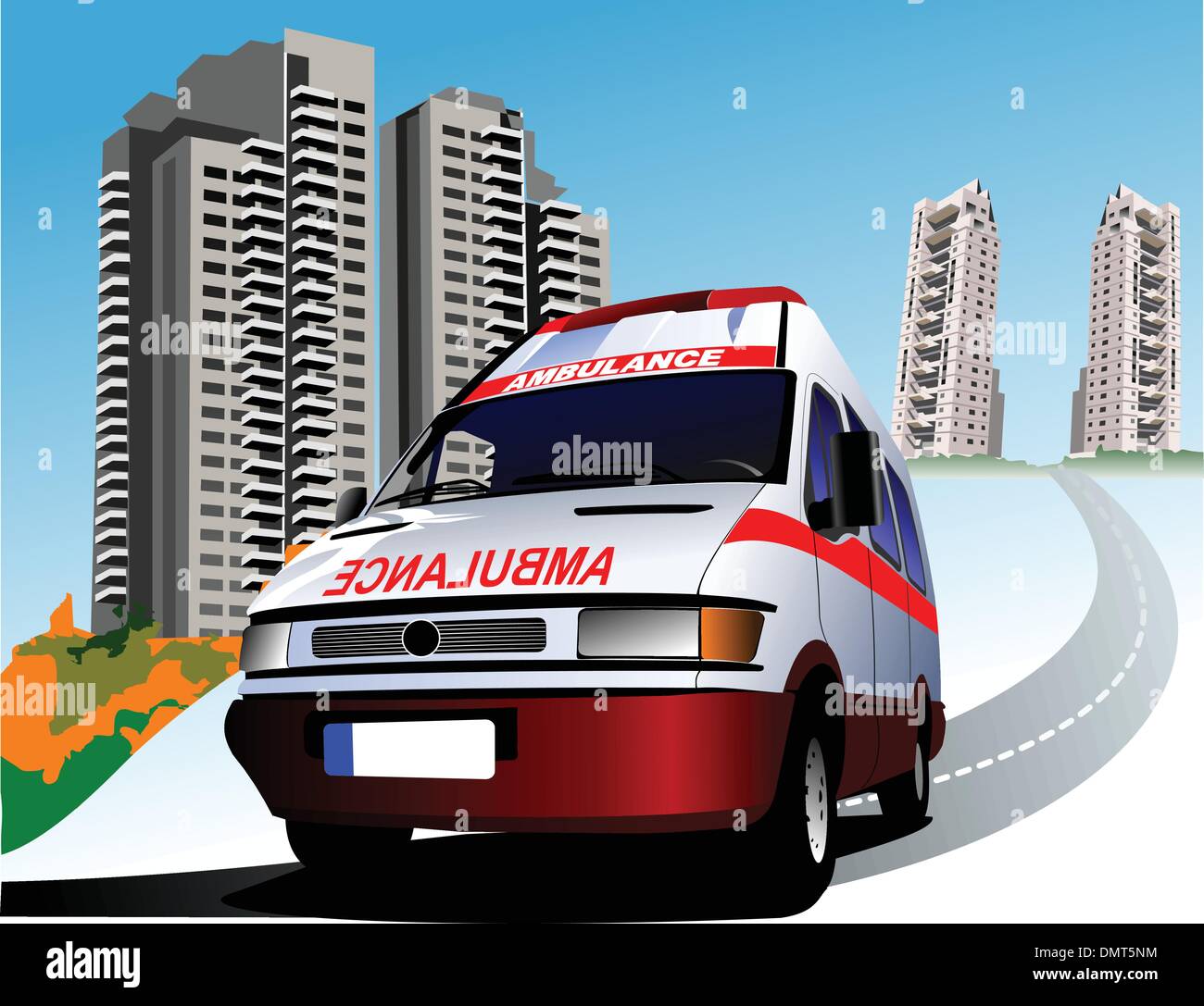 Dormitory and umbulance. Vector illustration Stock Vector