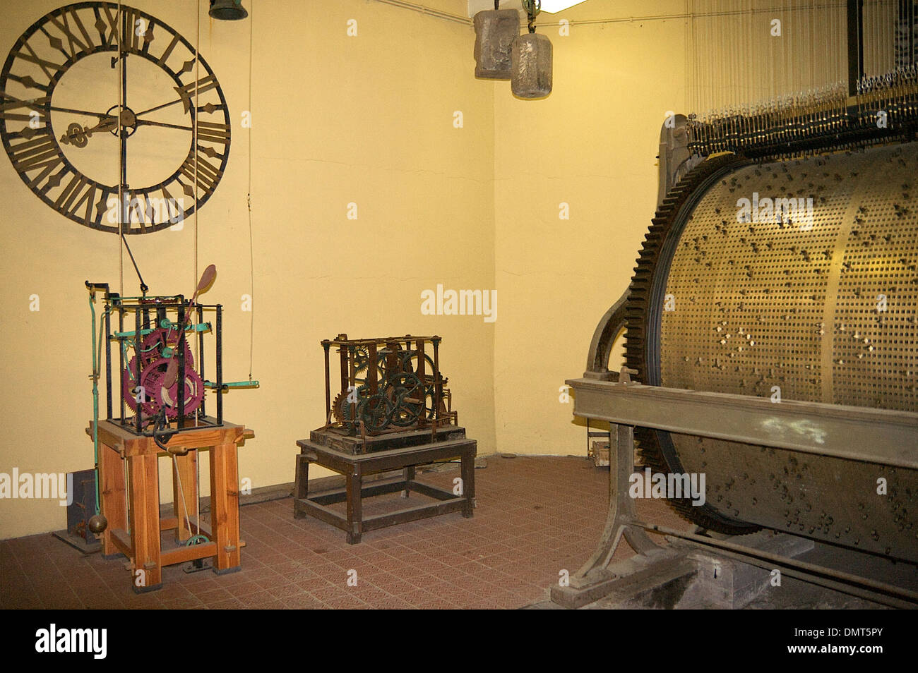Inside the clock room of the Belfort, the belfry of Ghent, Belgium