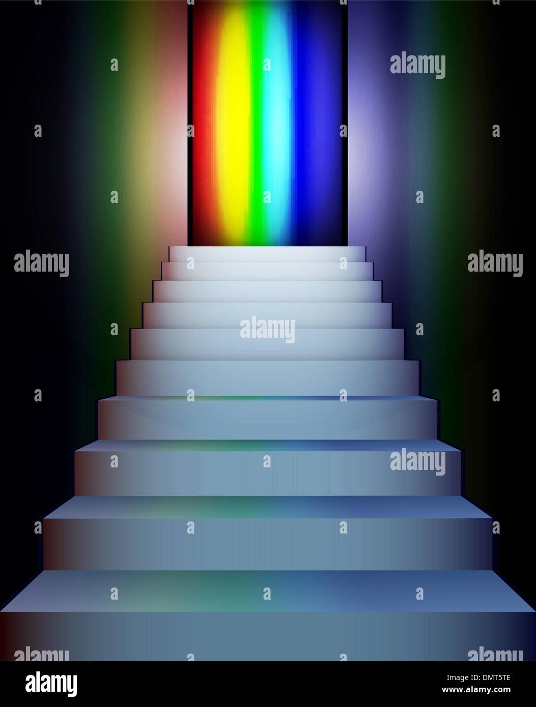 stairs to the rainbow Stock Vector