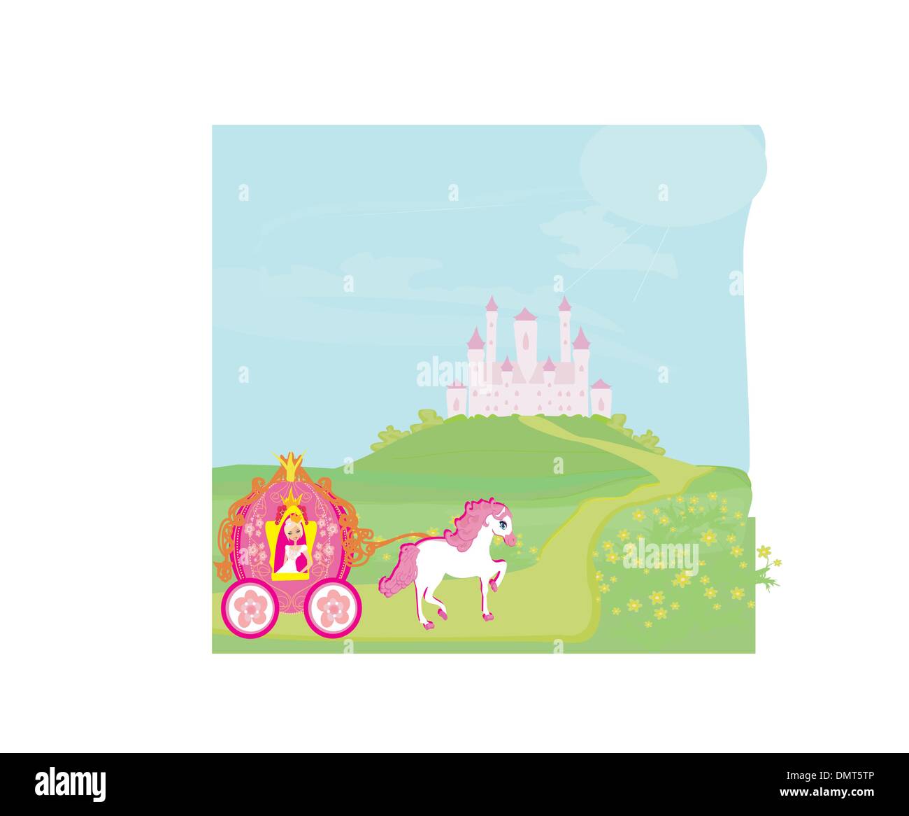 Princess in tower cartoon illustration Cut Out Stock Images & Pictures ...