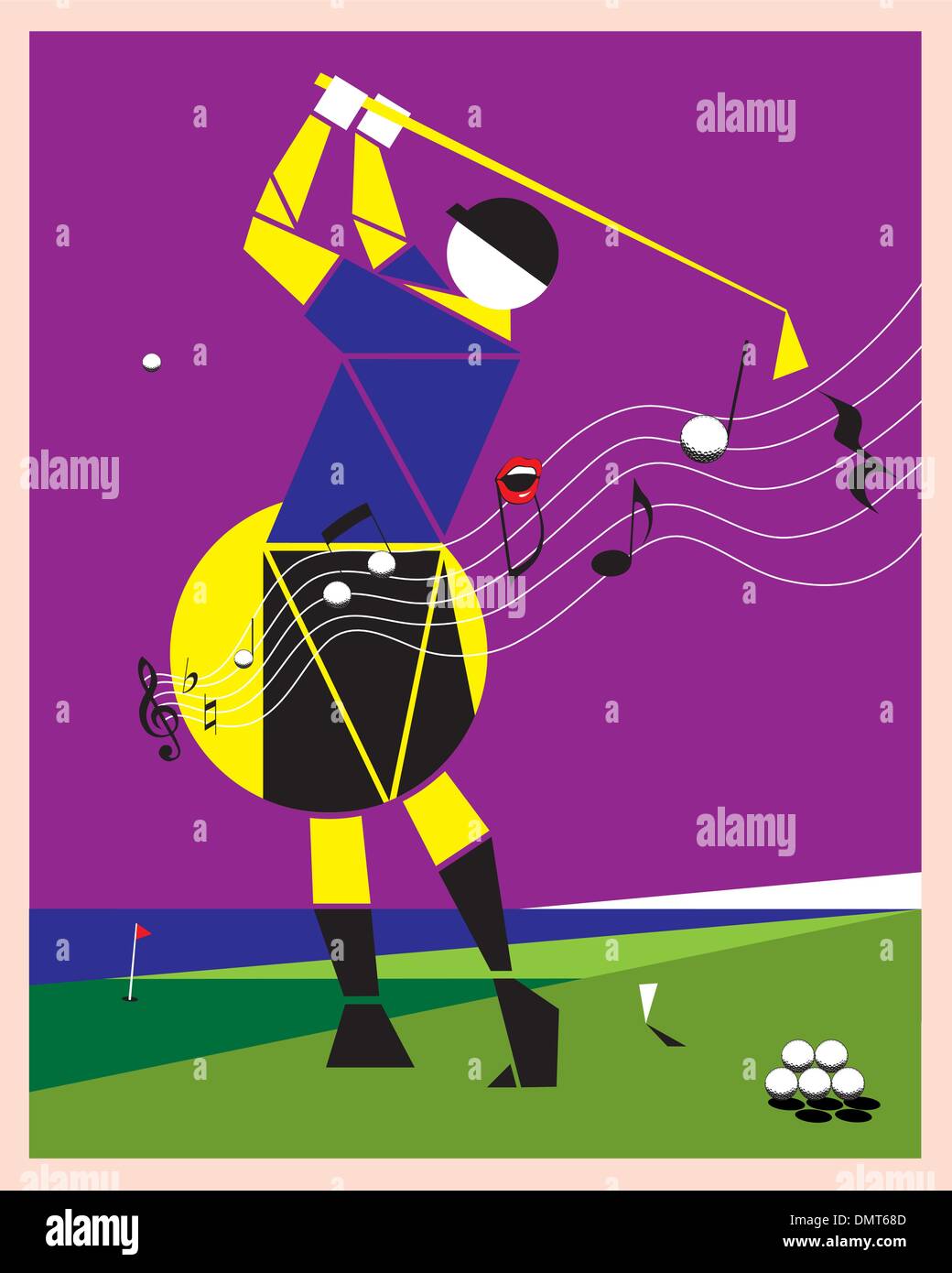 Playing golf like a melody Stock Vector