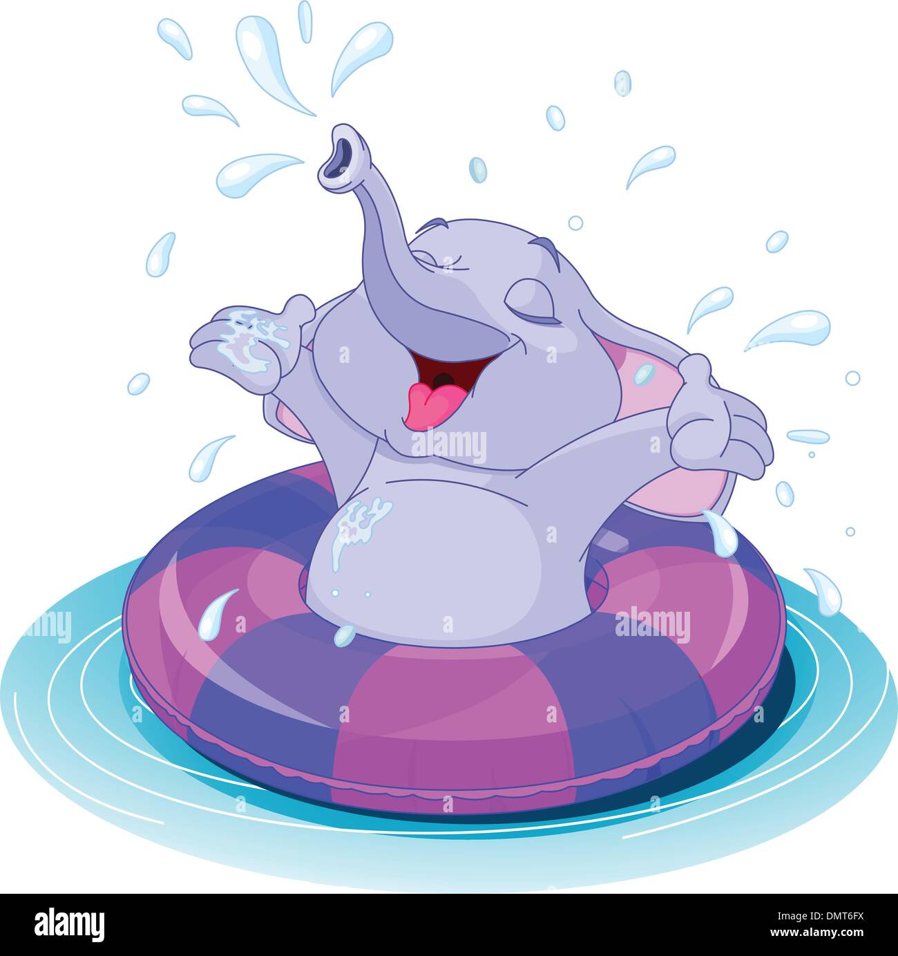 Summer fun elephant Stock Vector