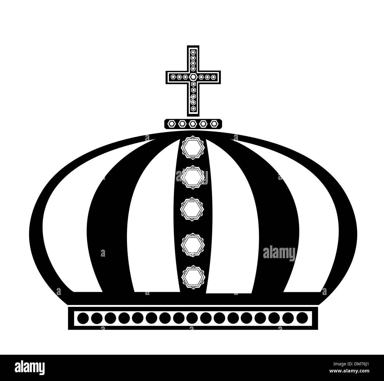 imperial crown in black and white Stock Vector