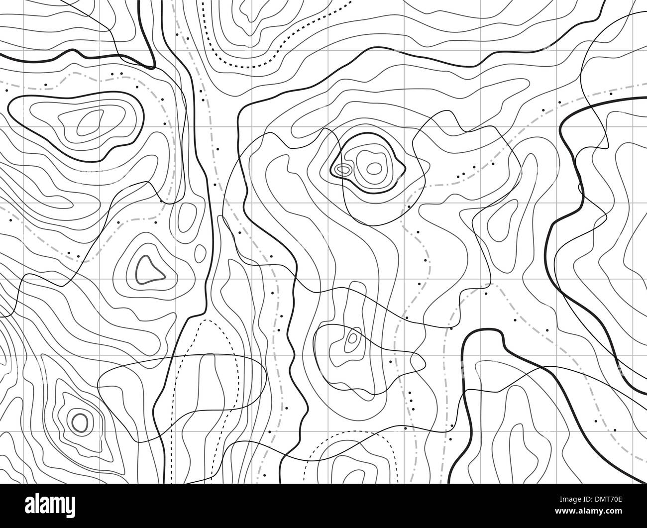 abstract topographical map with no names Stock Vector