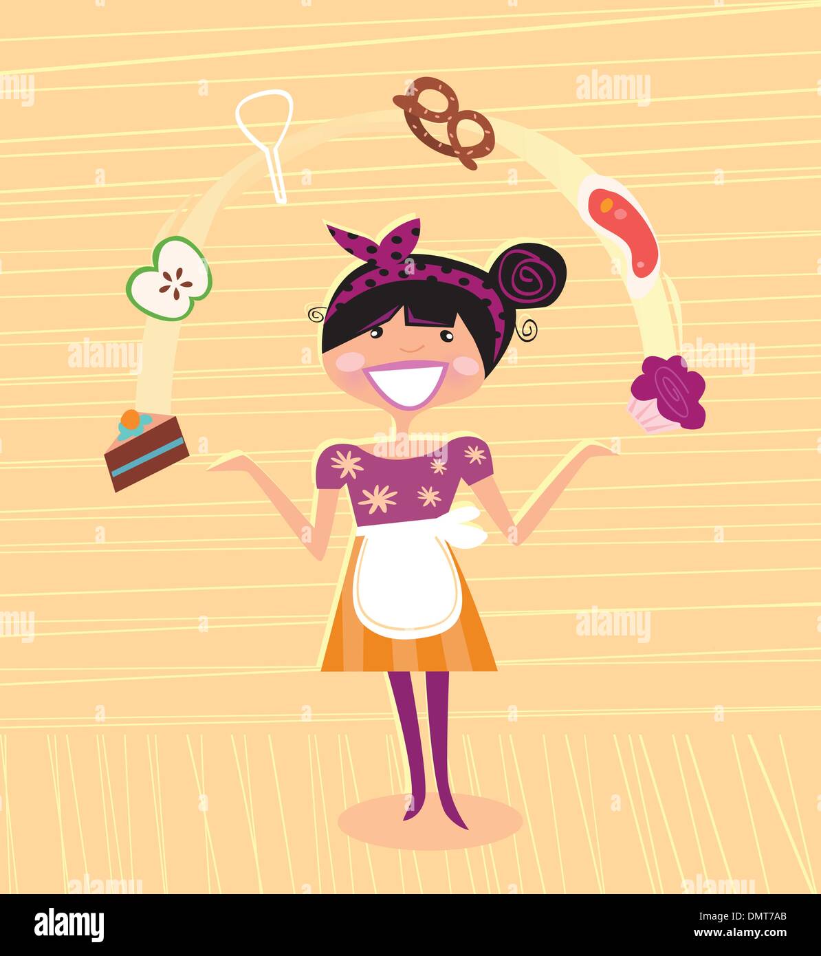 Mother - kitchen super hero Stock Vector