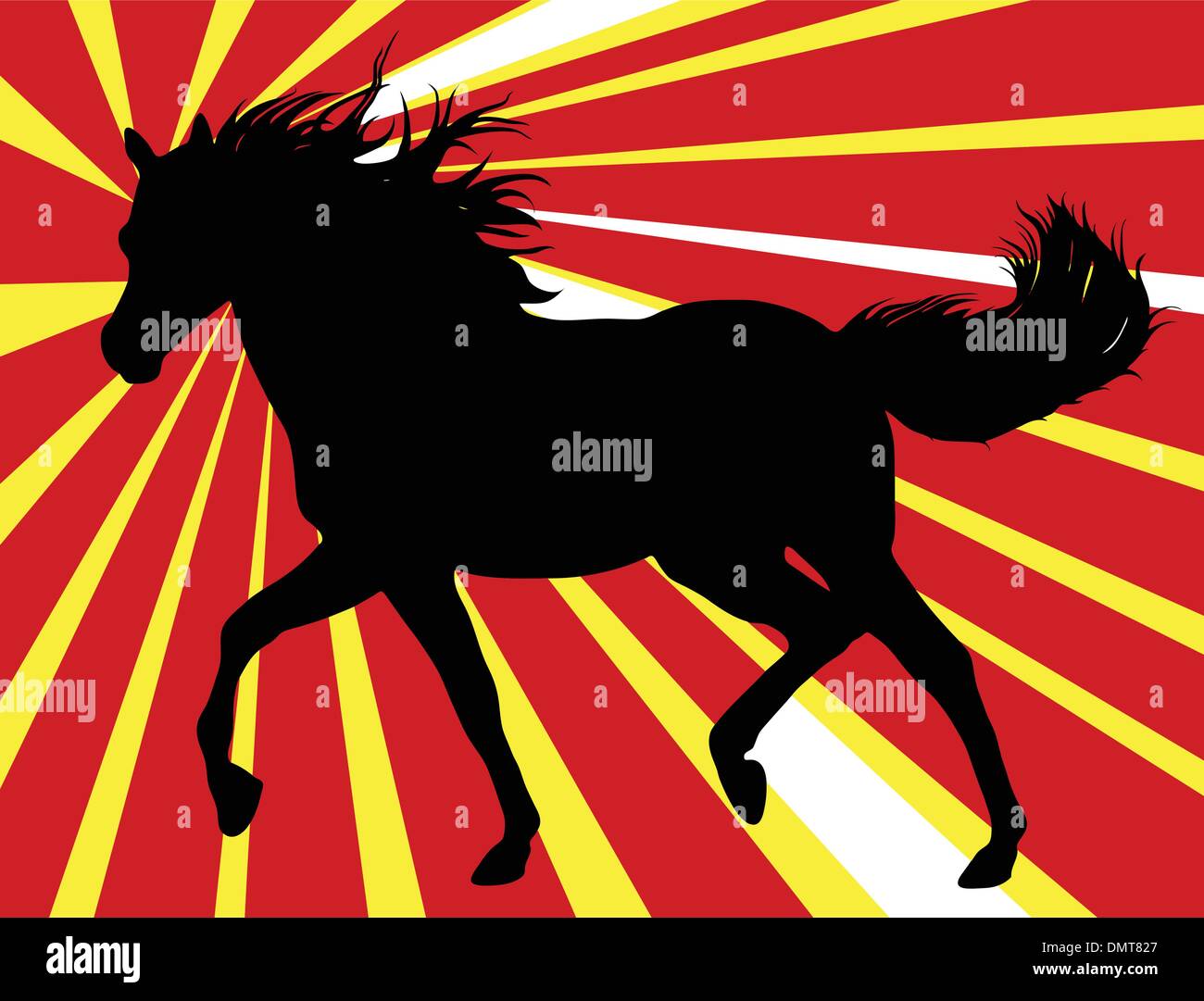 White horse running silhouette on Stock Vector Images - Alamy