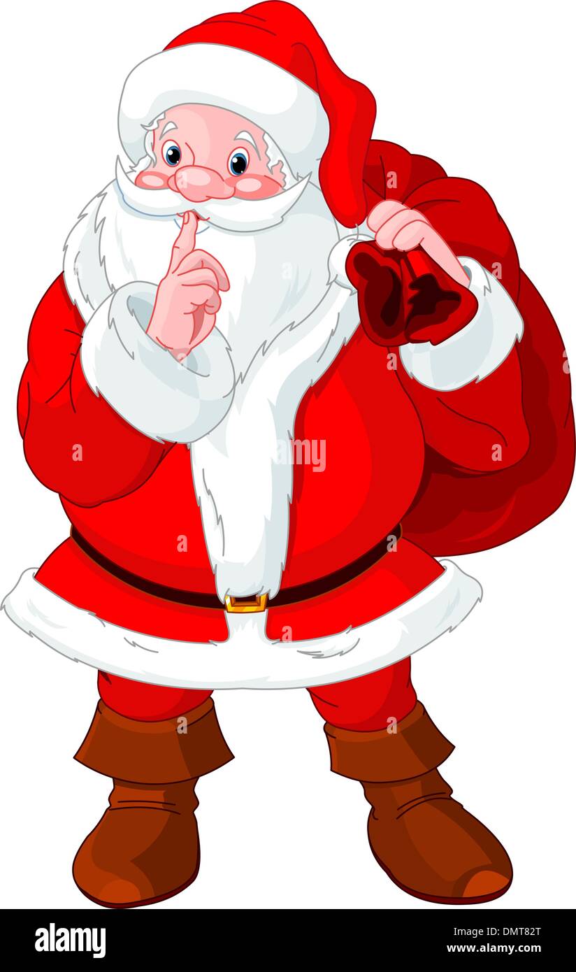 Santa Claus gesturing shush Stock Vector