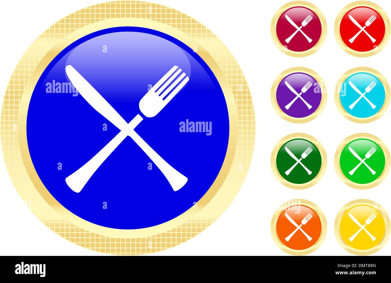 Icon of knife and fork Stock Vector