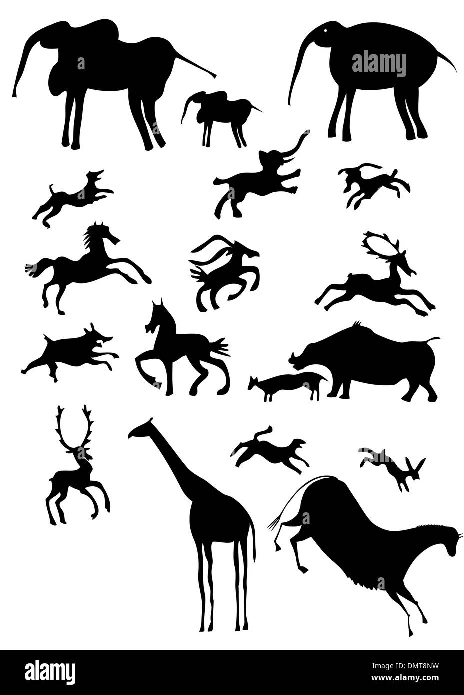 African animals - stylize Stock Vector