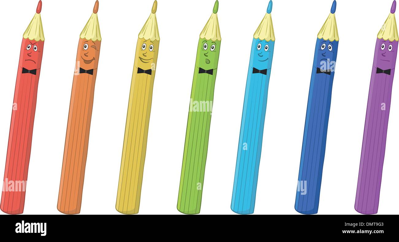 Pencils smilies Stock Vector