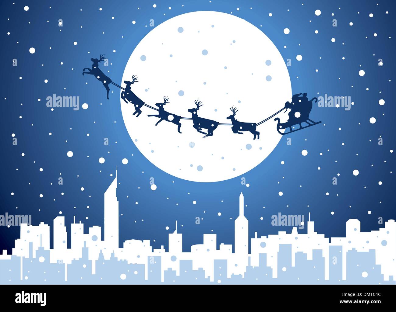 vector holiday background with santa Stock Vector