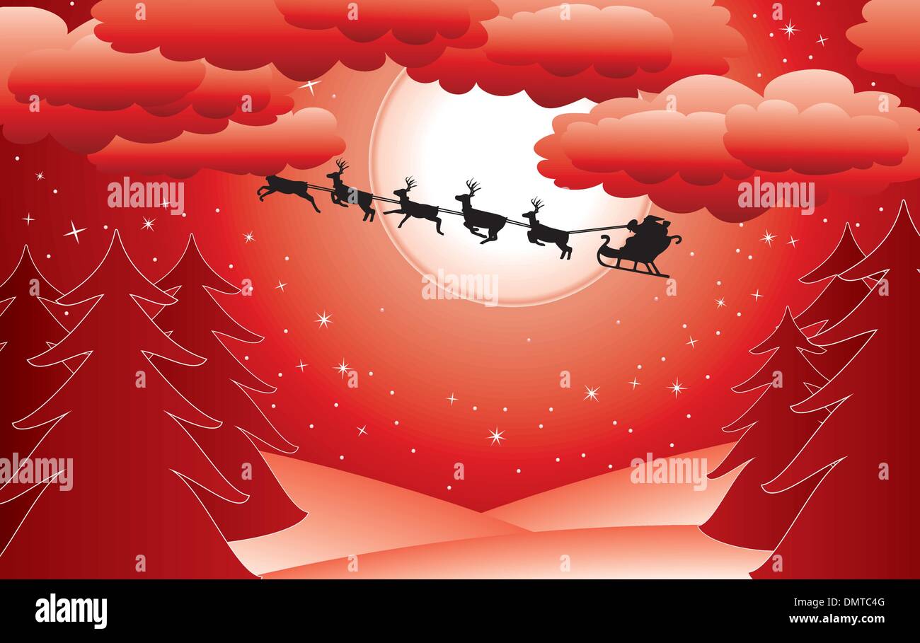 vector holiday background with santa Stock Vector Image & Art - Alamy