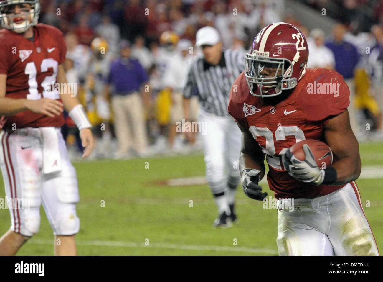 Alabama running back, #22 Mark Ingram, during an SEC West matchup between #3 Alabama and #9 LSU.  The game is being held in Bryant .Denny Stadium in Tuscaloosa, Alabama.  Alabama would win the game 24-15. (Credit Image: © Stacy Revere/Southcreek Global/ZUMApress.com) Stock Photo