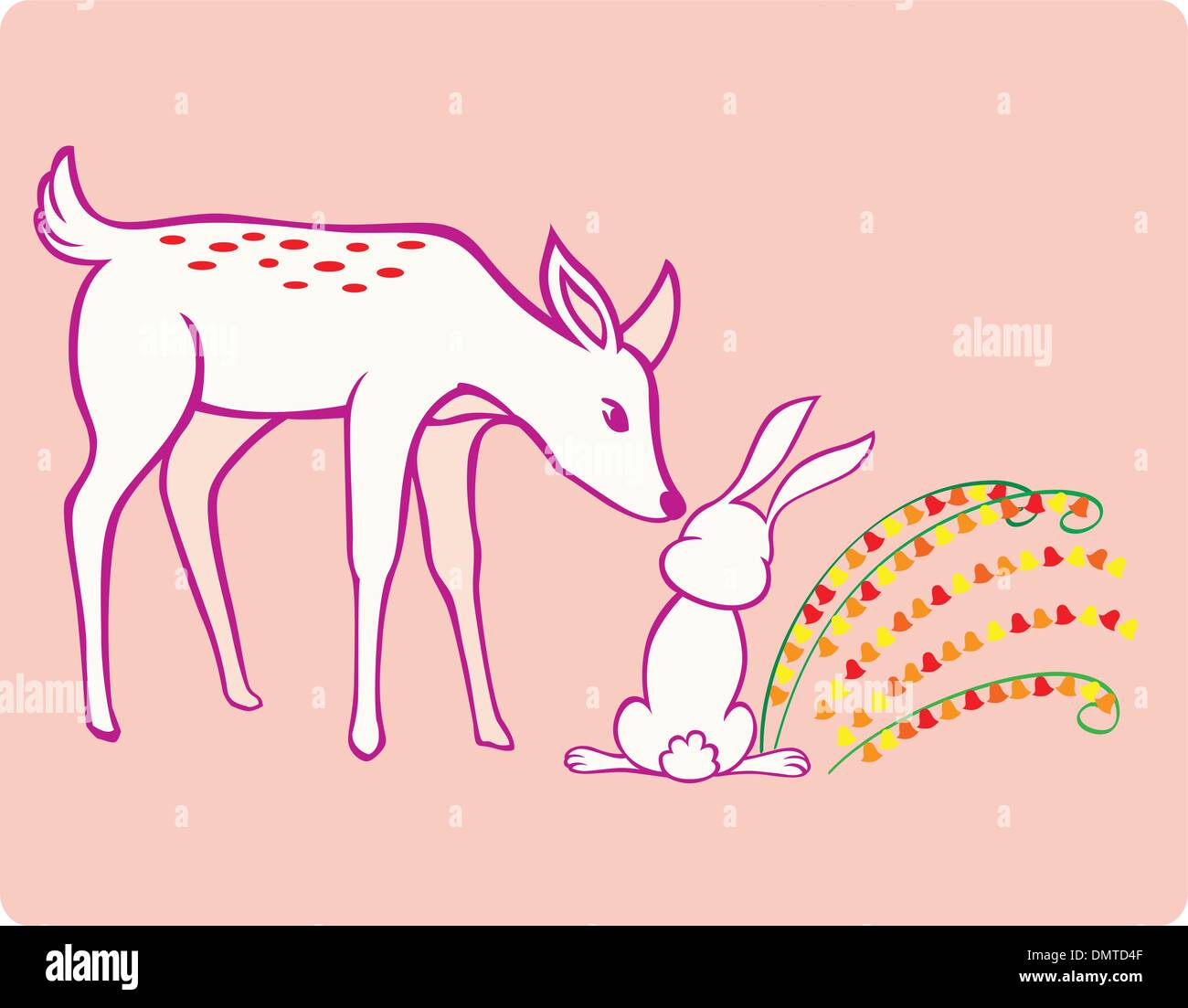 Deer & rabbit Stock Vector Image & Art - Alamy