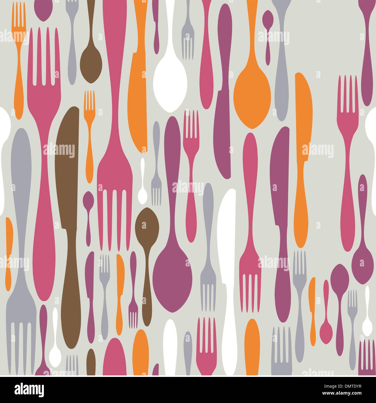 Cutlery silhouette icons pattern background Stock Vector Image & Art ...