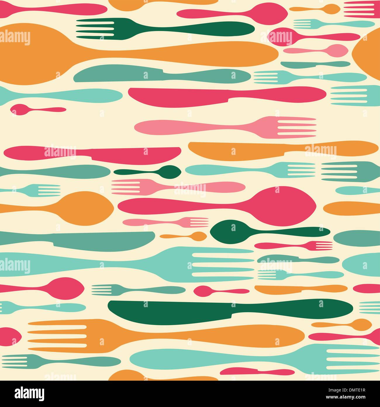 Colorful cutlery dinner card Stock Vector Images - Alamy