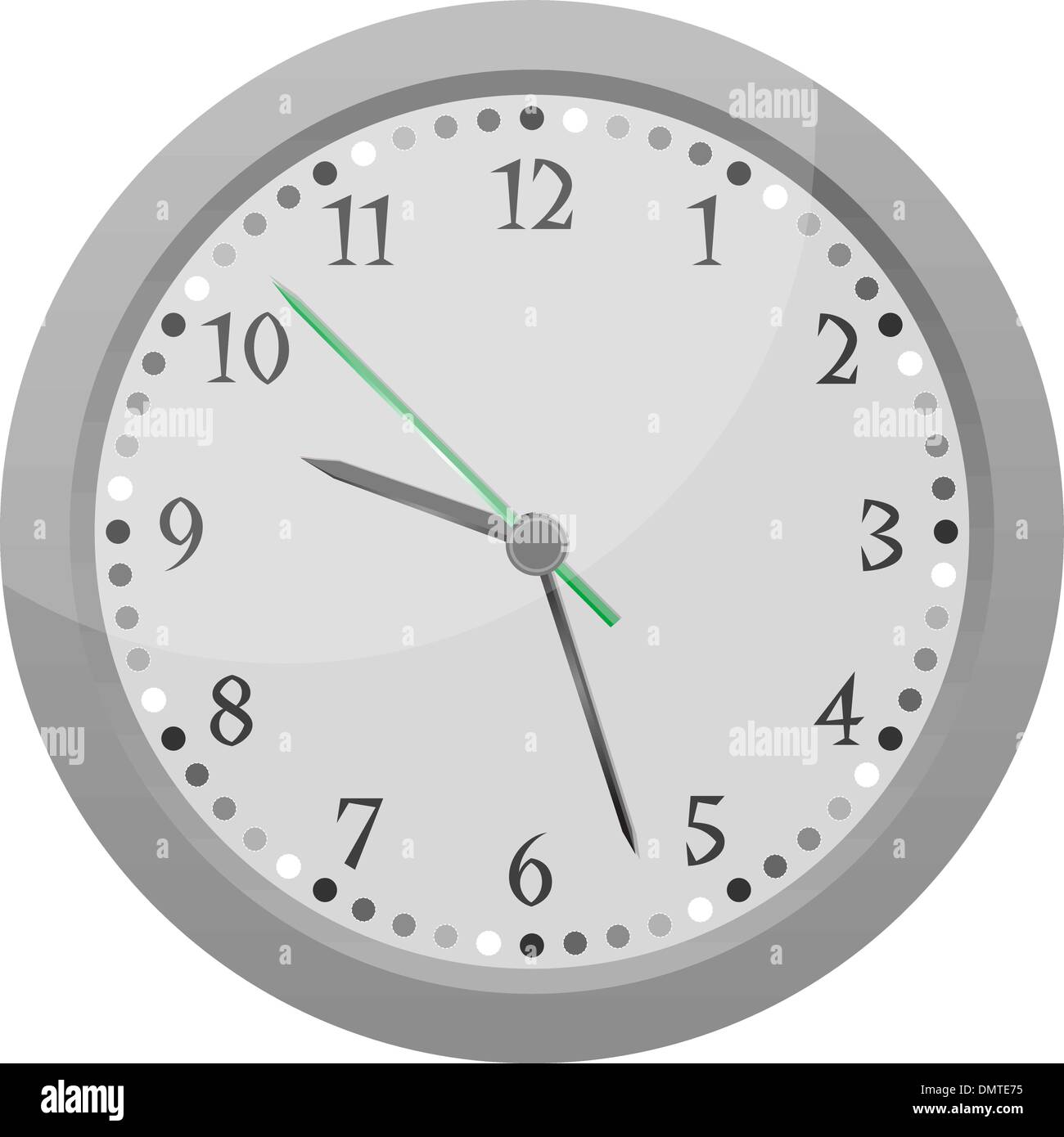 wall clock vector Vintage orange isolated on white Stock Vector
