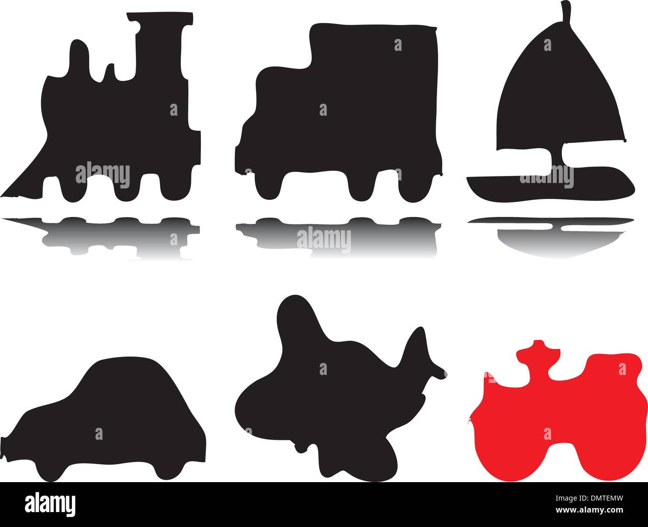 Silhouettes of vehicles Stock Vector