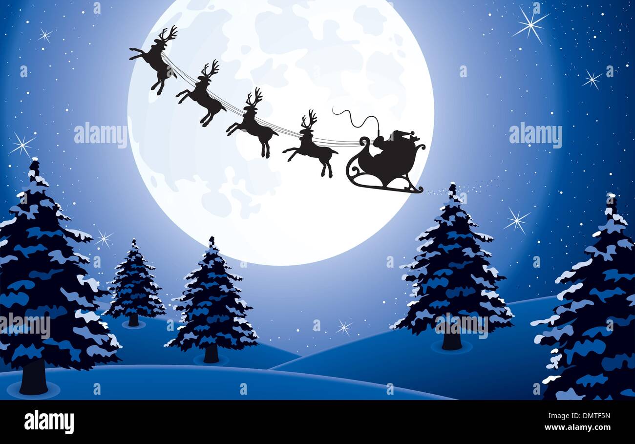 vector holiday background with santa Stock Vector Image & Art - Alamy