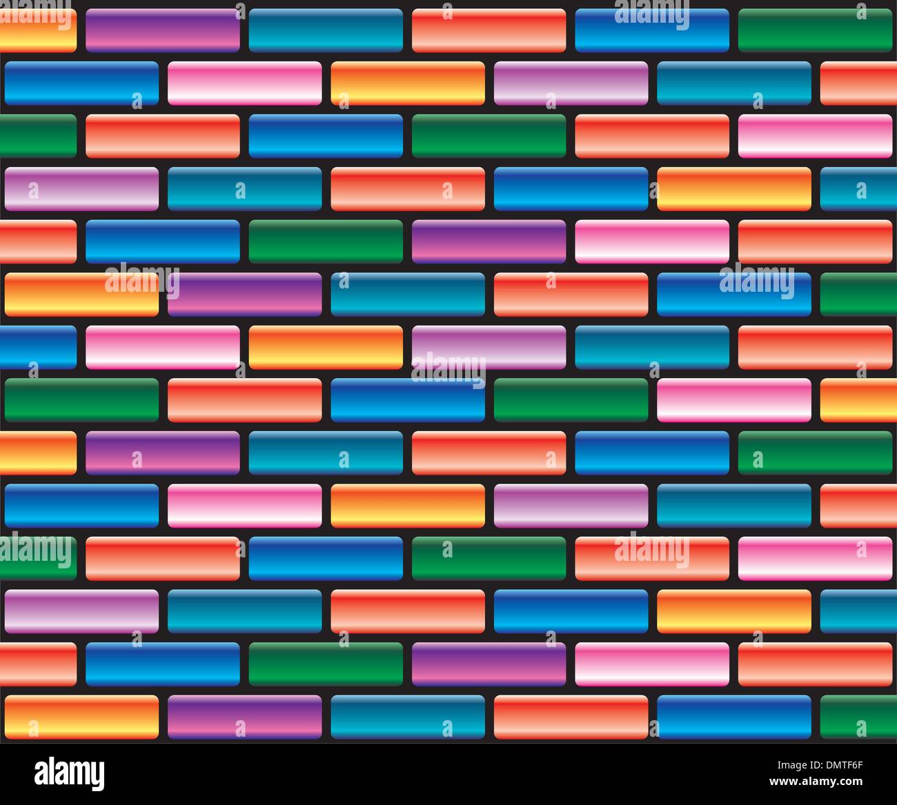 vector colorful brick wall Stock Vector