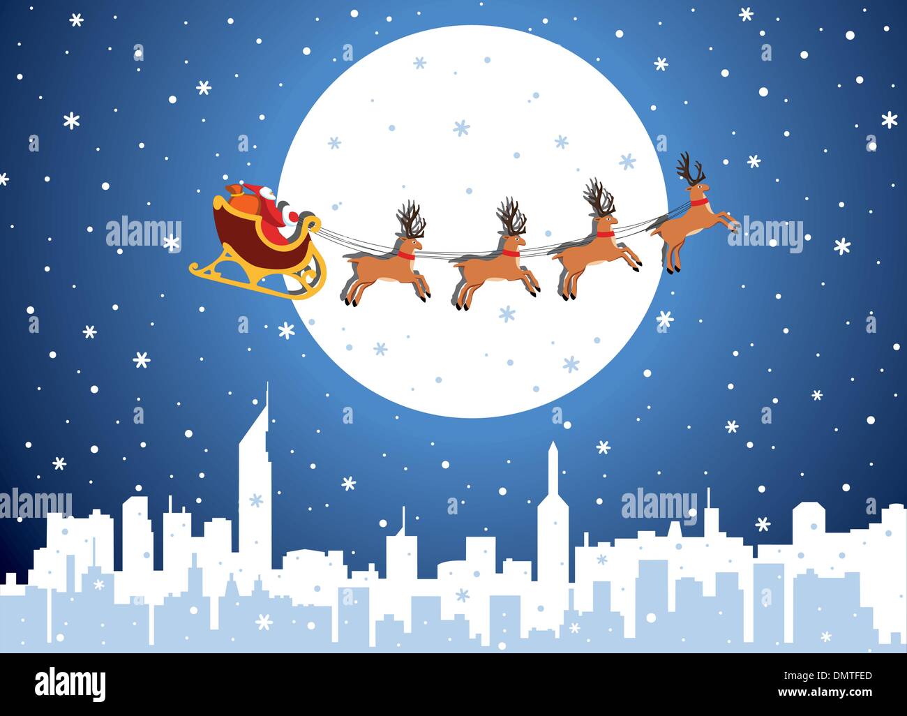 vector holiday background with santa Stock Vector