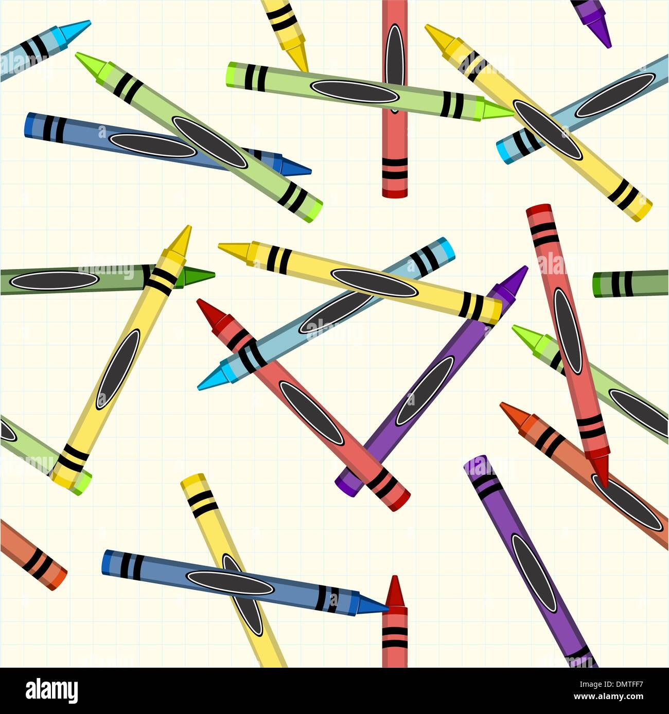 Color crayons pattern backgroun Stock Vector