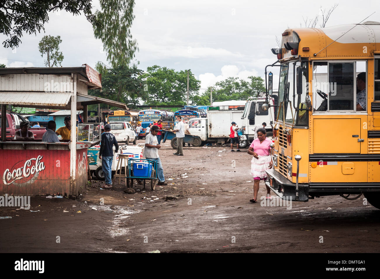 Bus station, Masaya, Nicaragua Stock Photo