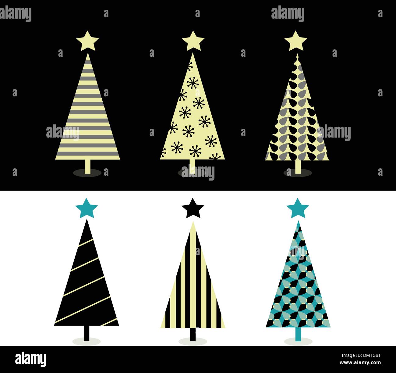 Black & white christmas tree design Stock Vector Image & Art Alamy