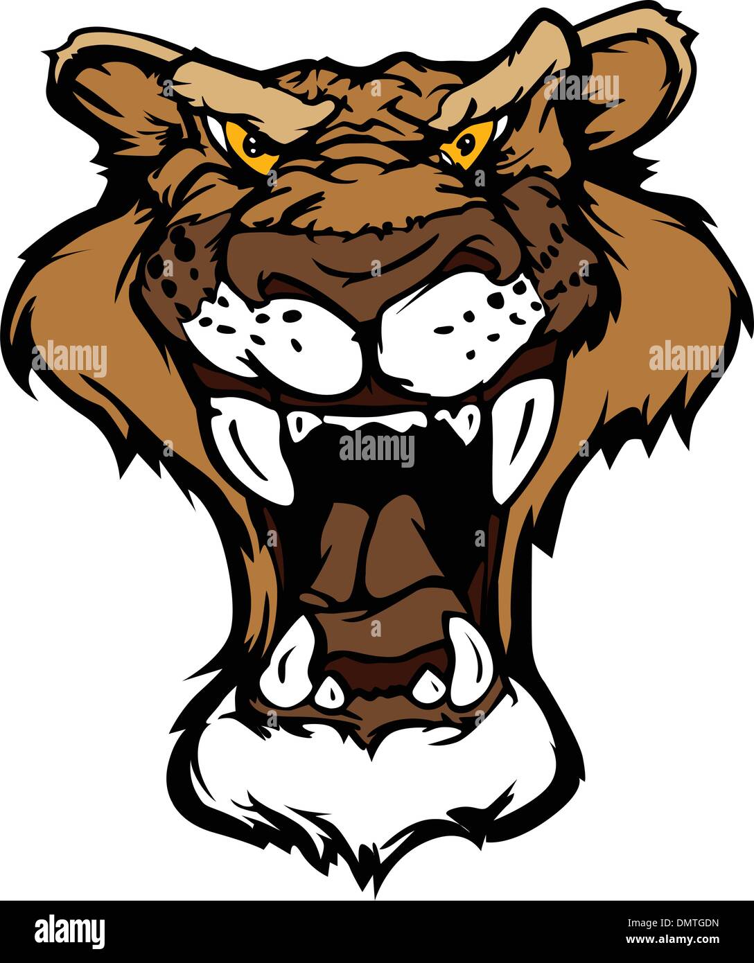 Cougar Panther Mascot Head Vector Cartoon Stock Vector