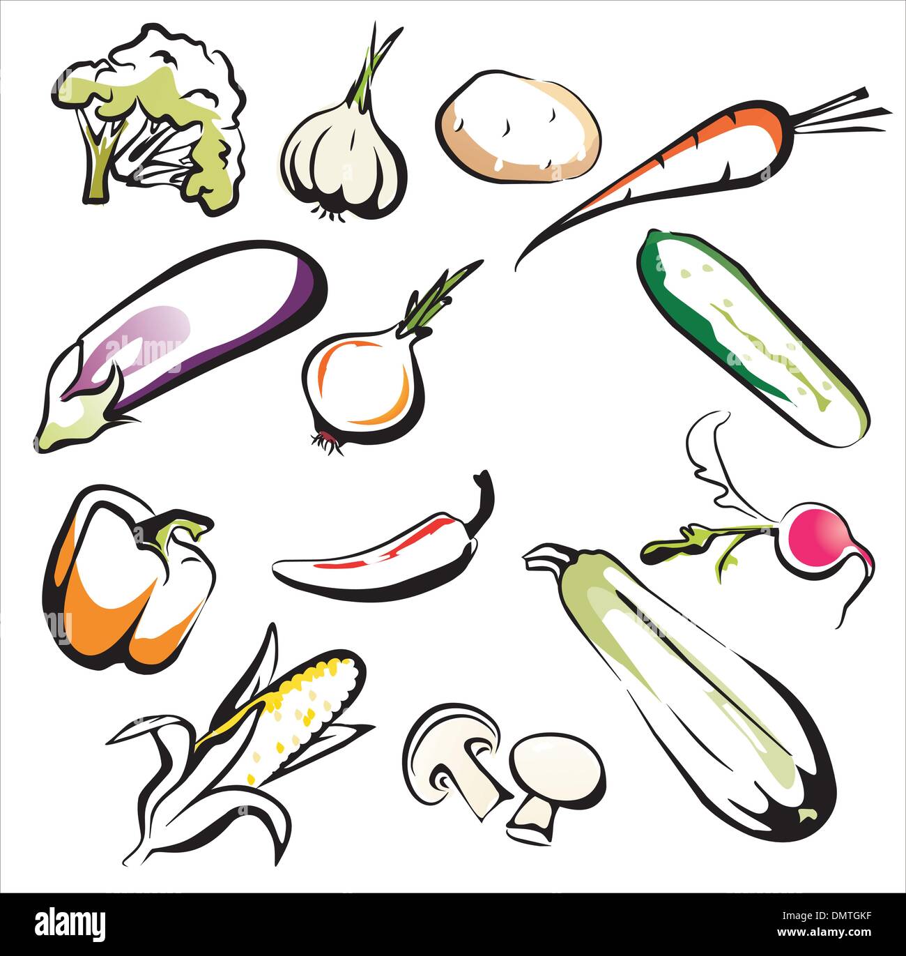 Vegetables Set Of Icons Stock Vector Image Art Alamy