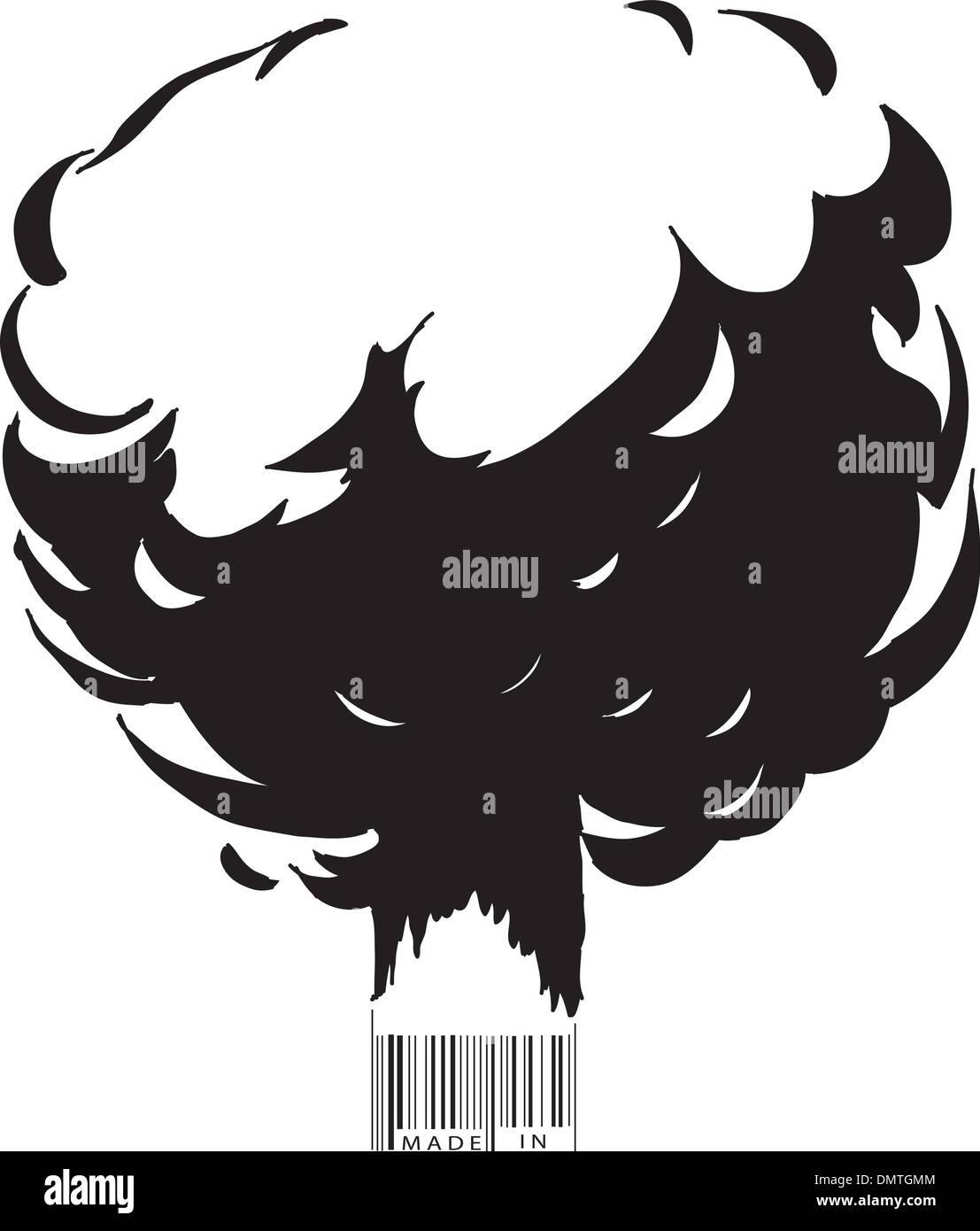 Explosion and bar code Stock Vector