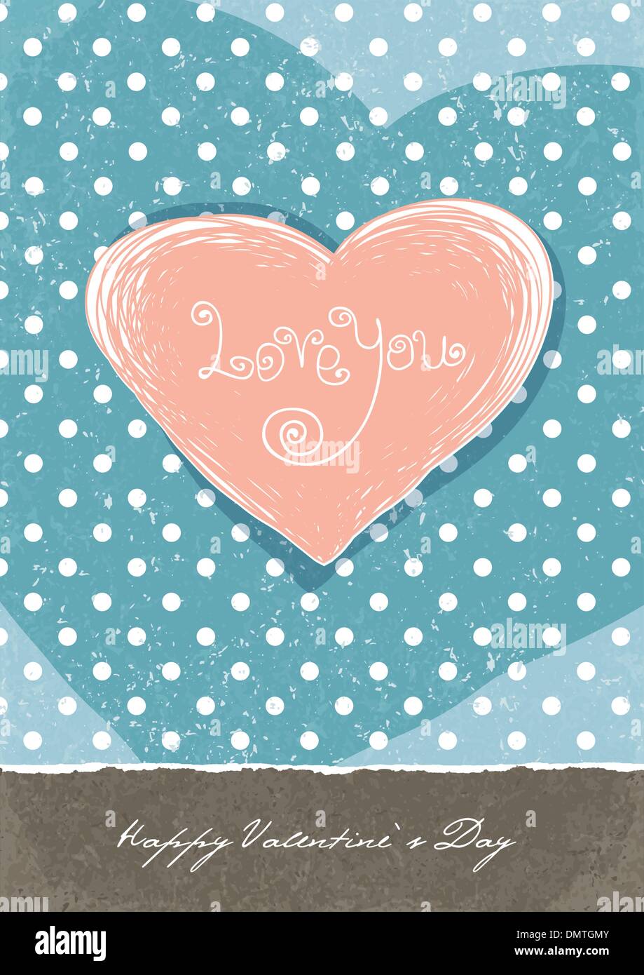 Valentines retro cute background. A4 format, vector, EPS10. Stock Vector