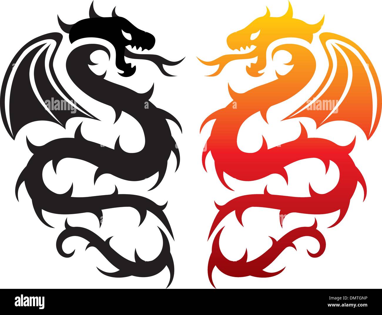 vector dragons Stock Vector