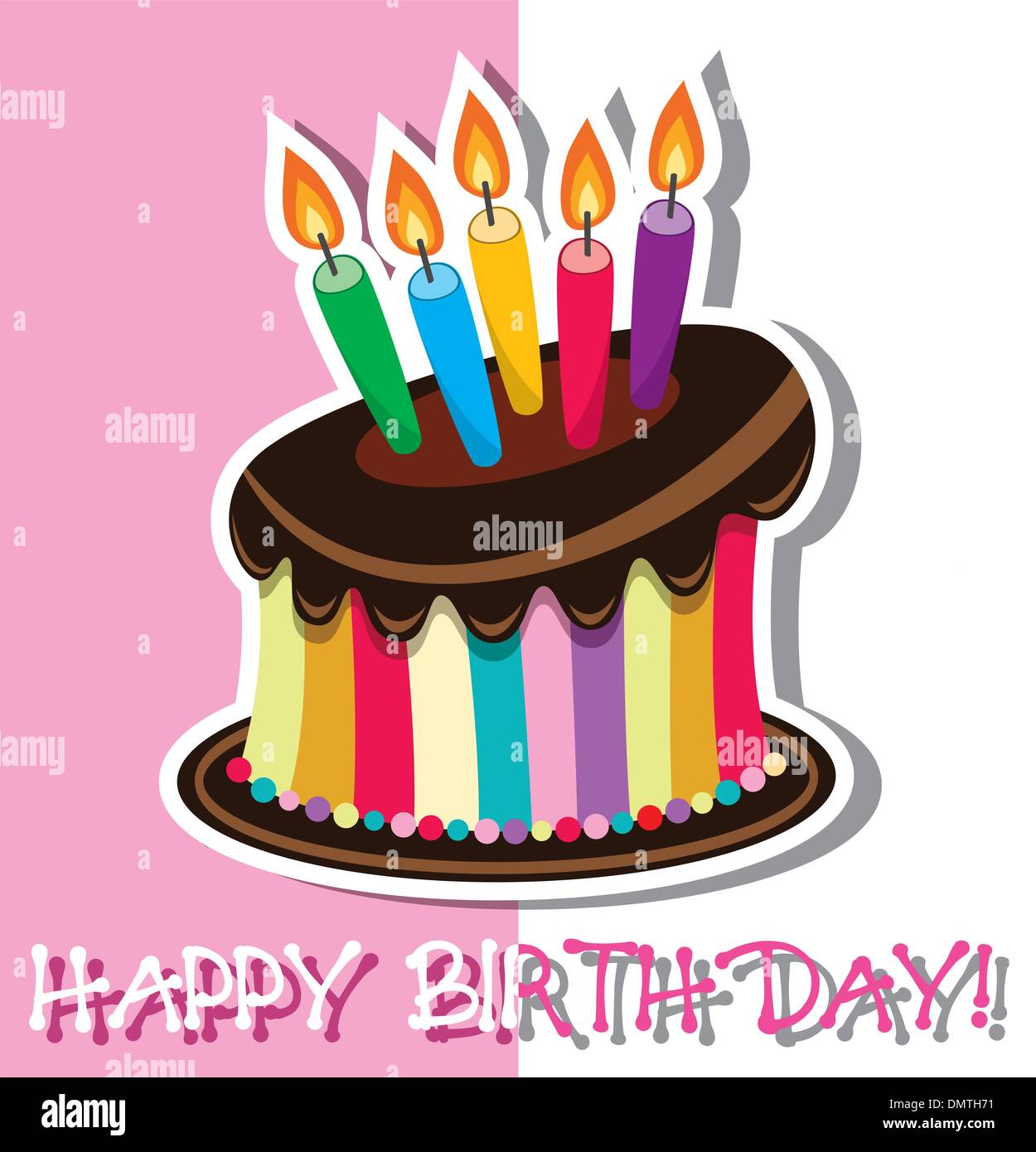 vector birthday chocolate cake Stock Vector Image & Art - Alamy