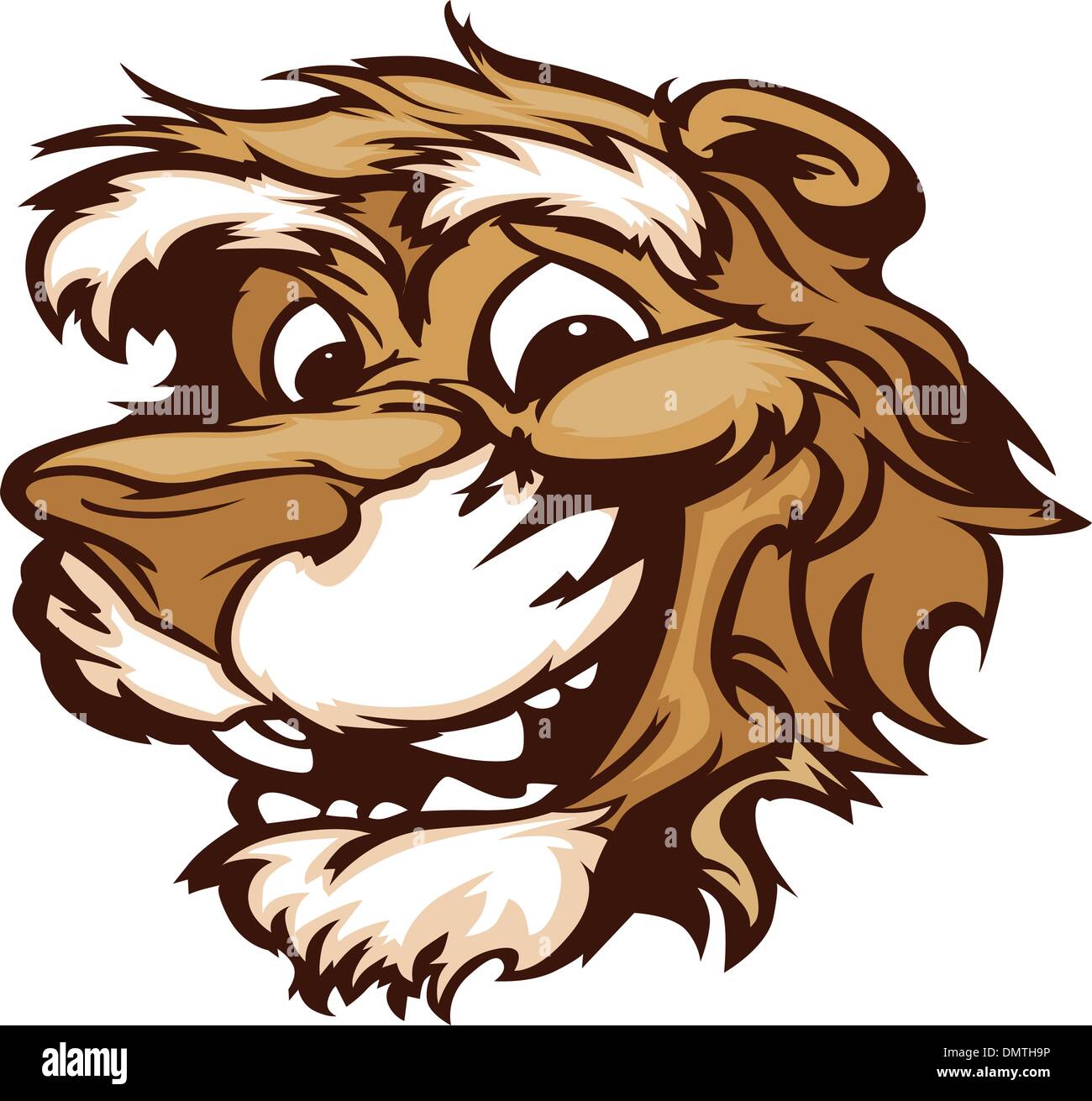 Smiling Cartoon Cougar Mountain Lion Mascot Vector Graphic Stock Vector