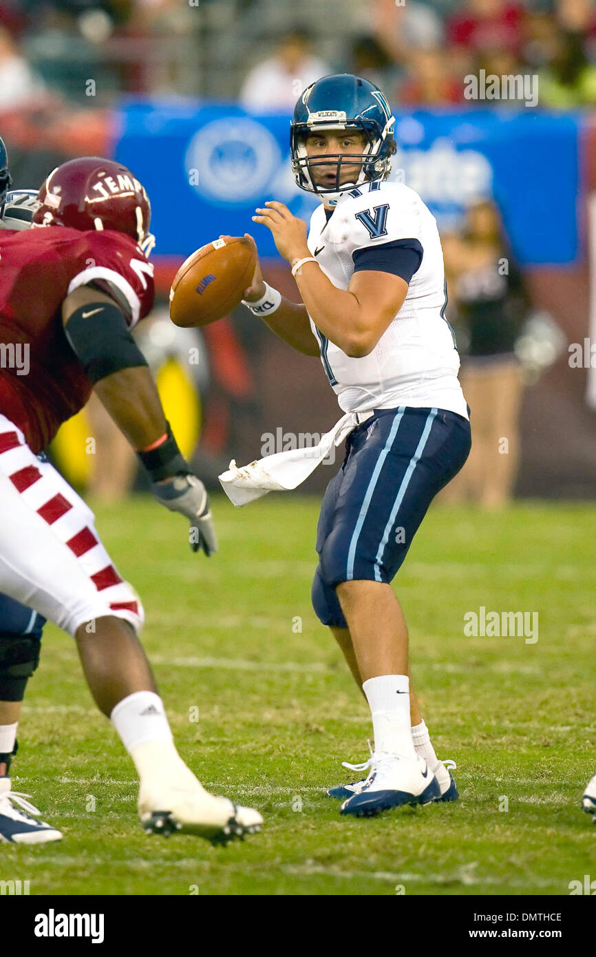 Villanova Wildcats quarterback Christopher Whitney 17 looking to Stock