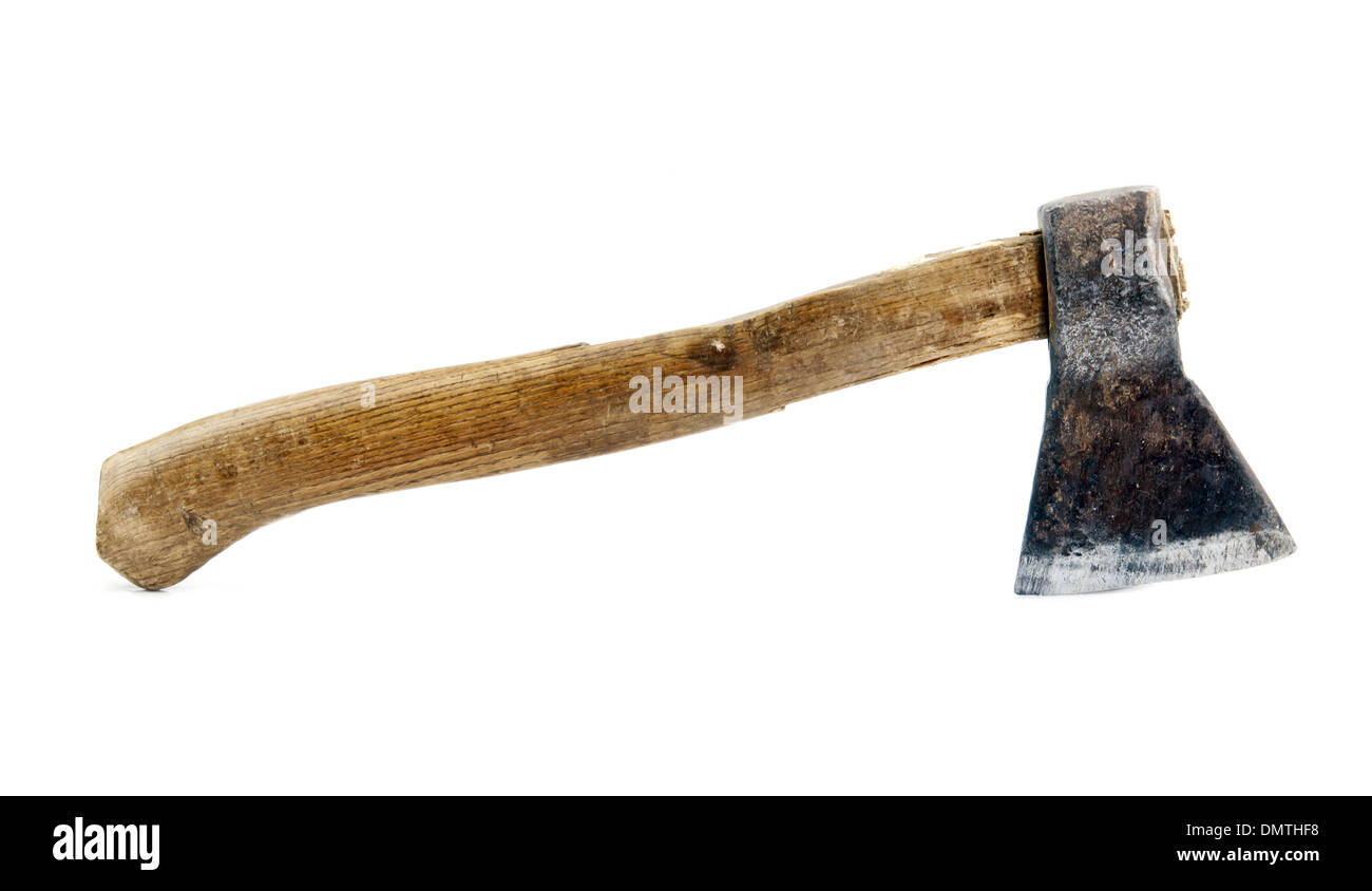 axe with wooden handle isolated on white Stock Photo Alamy