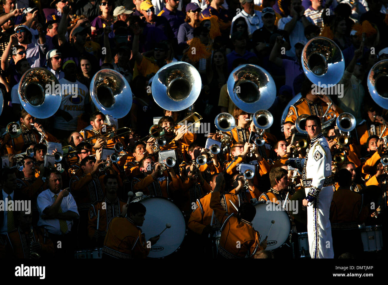 The LSU marching band plays during the game against (Credit