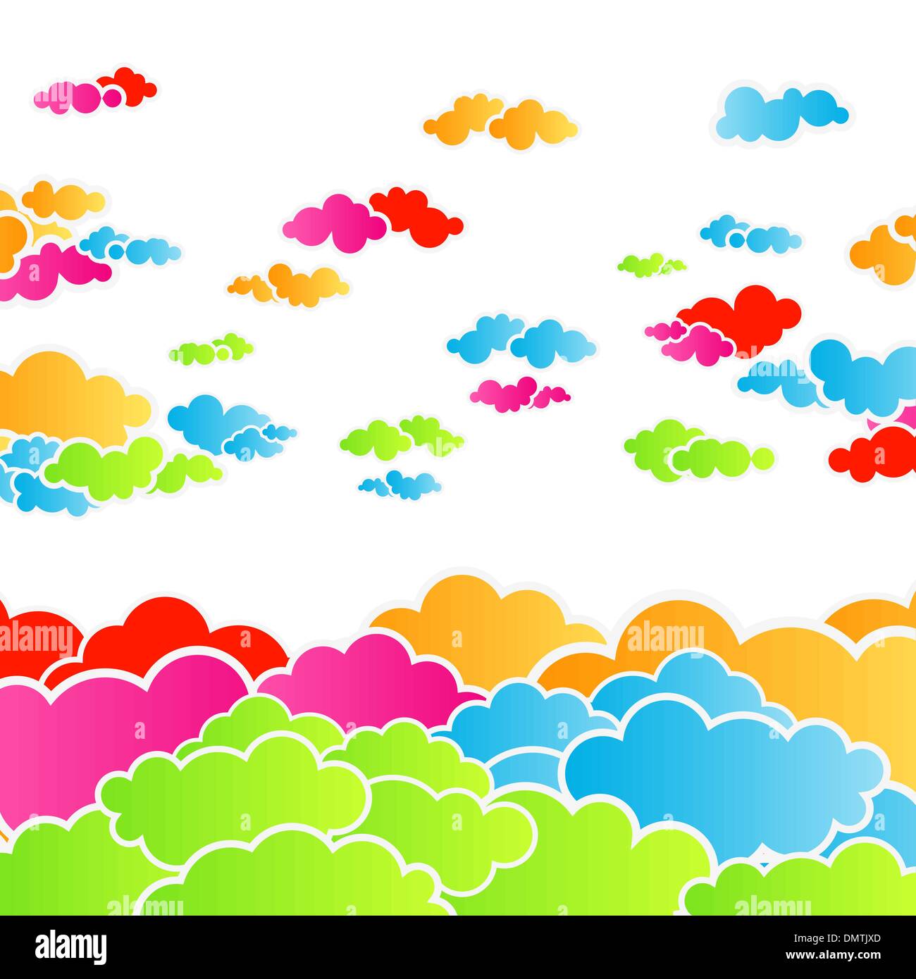 Rainbow cloudscape background Stock Vector