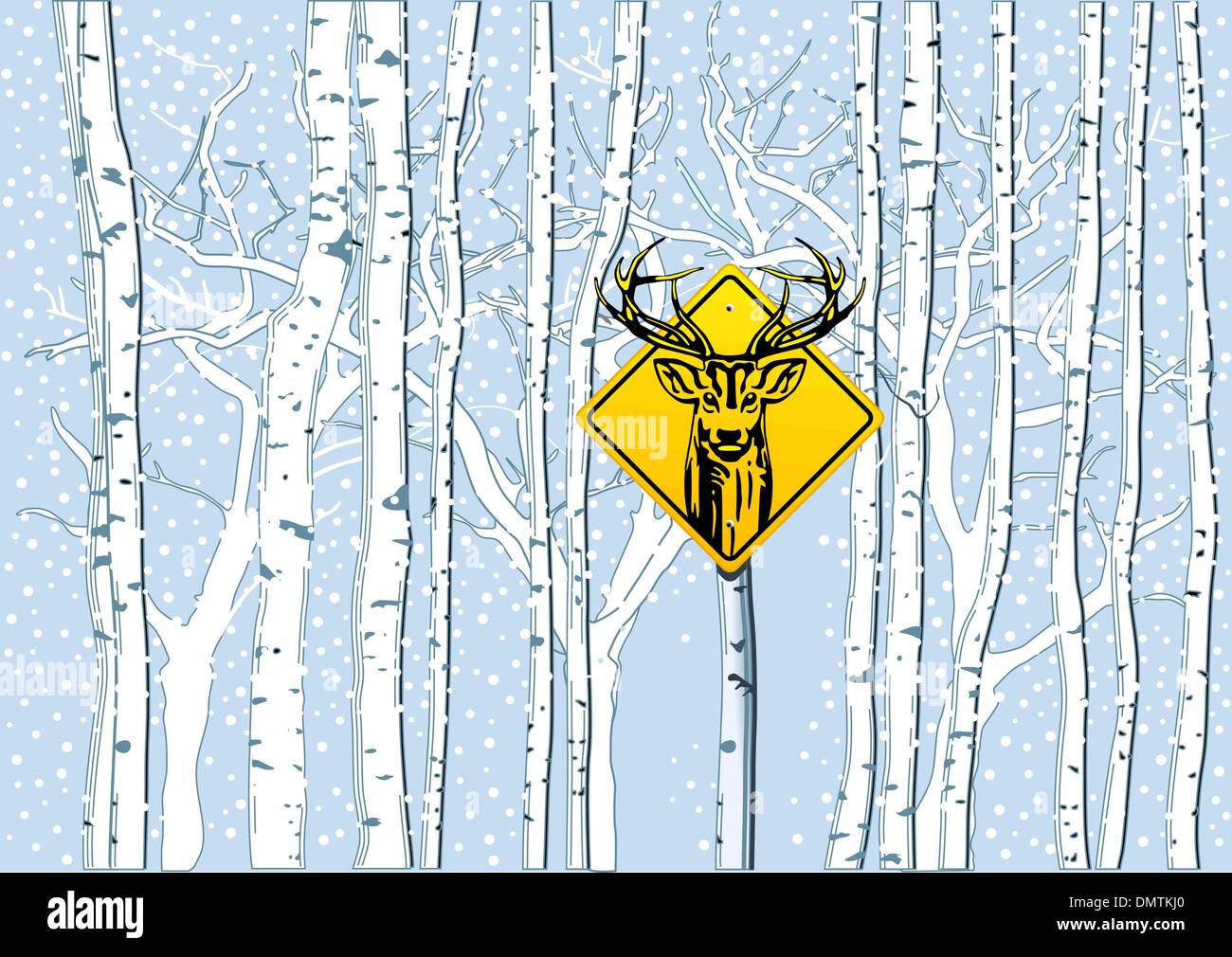 Attention deer in the woods Stock Vector