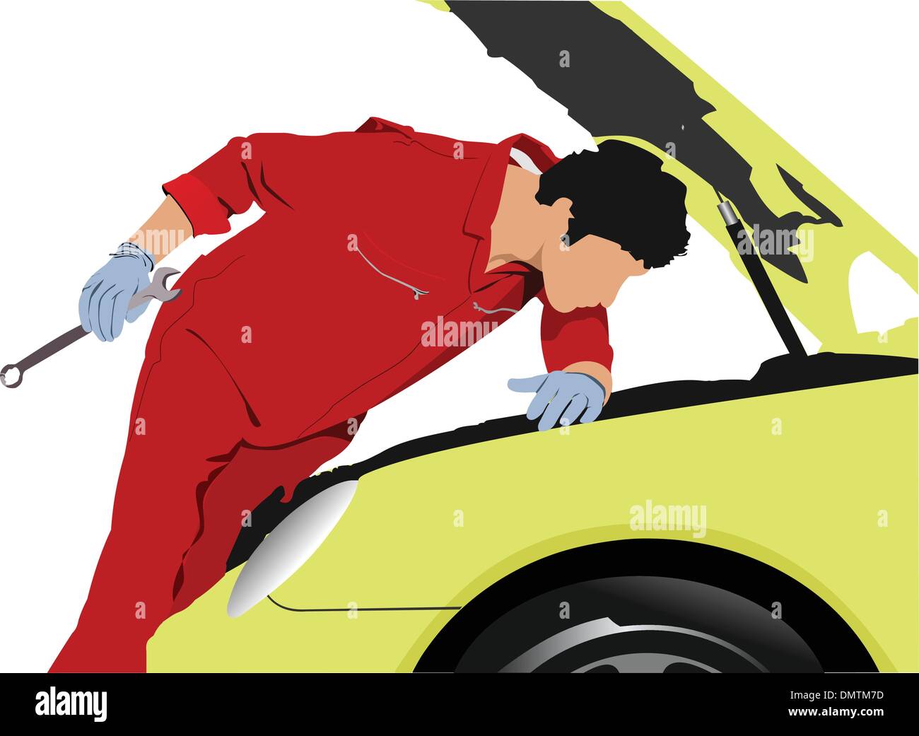 A vector illustration of an auto mechanic Stock Vector