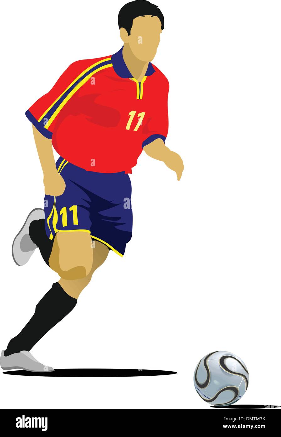Soccer players. Colored Vector illustration for designers Stock Vector ...