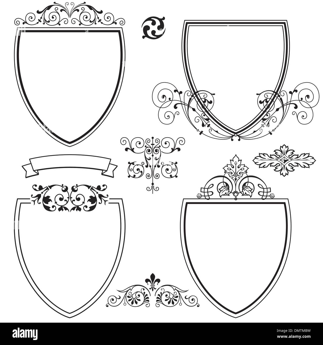 Heraldic shields Black and White Stock Photos & Images - Alamy